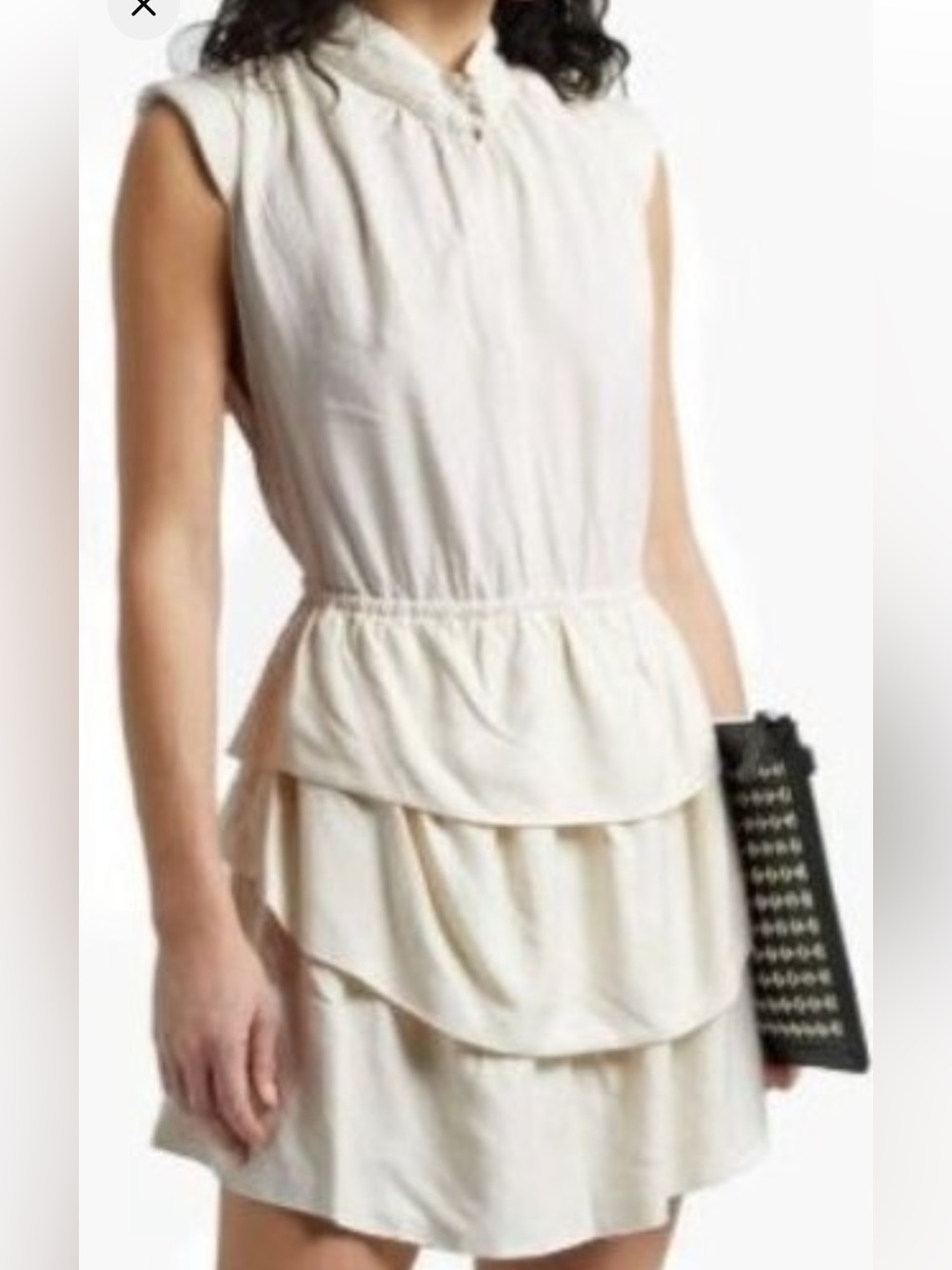 IRO Cream Calcie Jaquard Tiered Mini Dress size 2 (FR 34)